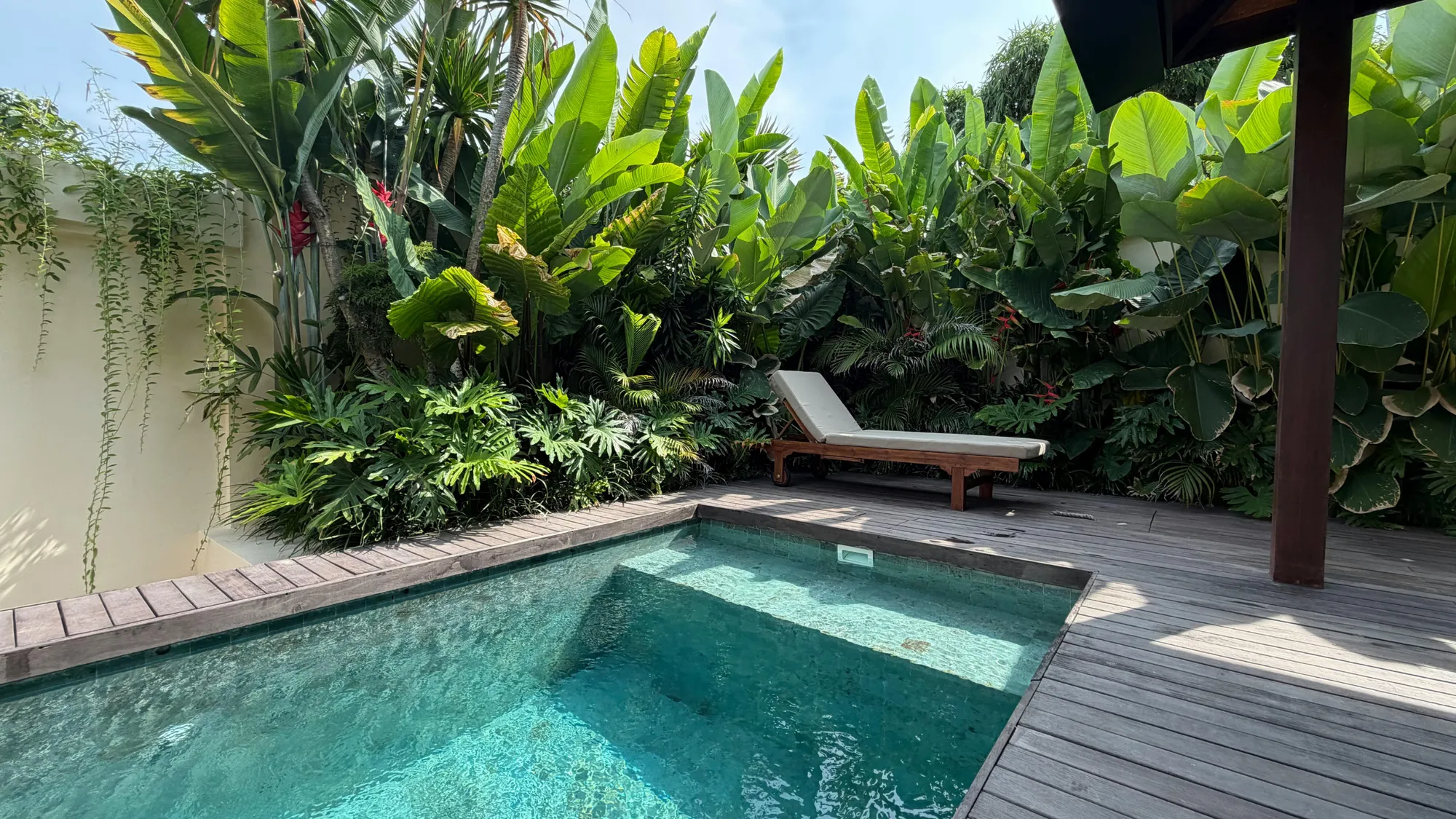 A fibreglass pool ready for year-round use in a Greenbank, QLD backyard