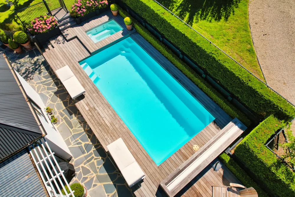 A fibreglass pool suited to South Brisbane, QLD blocks — installed by FGP Fibreglass Pools