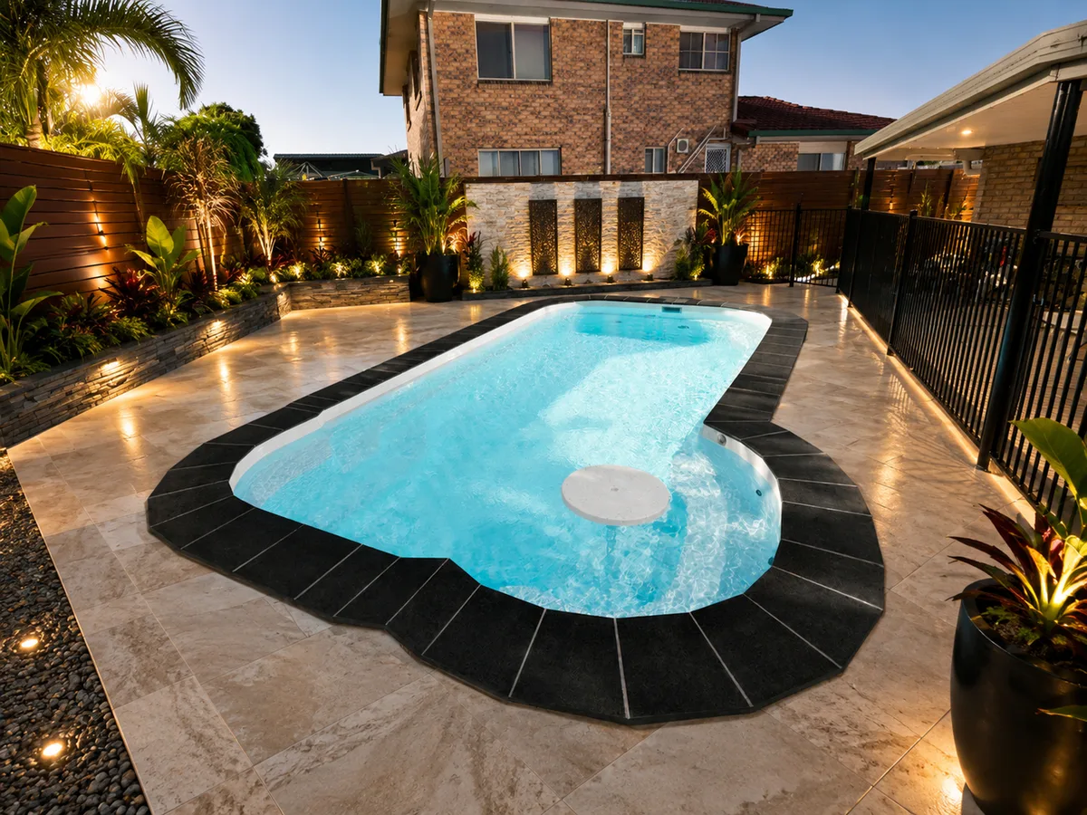 A fibreglass pool suited to Beaudesert, QLD blocks — installed by FGP Fibreglass Pools